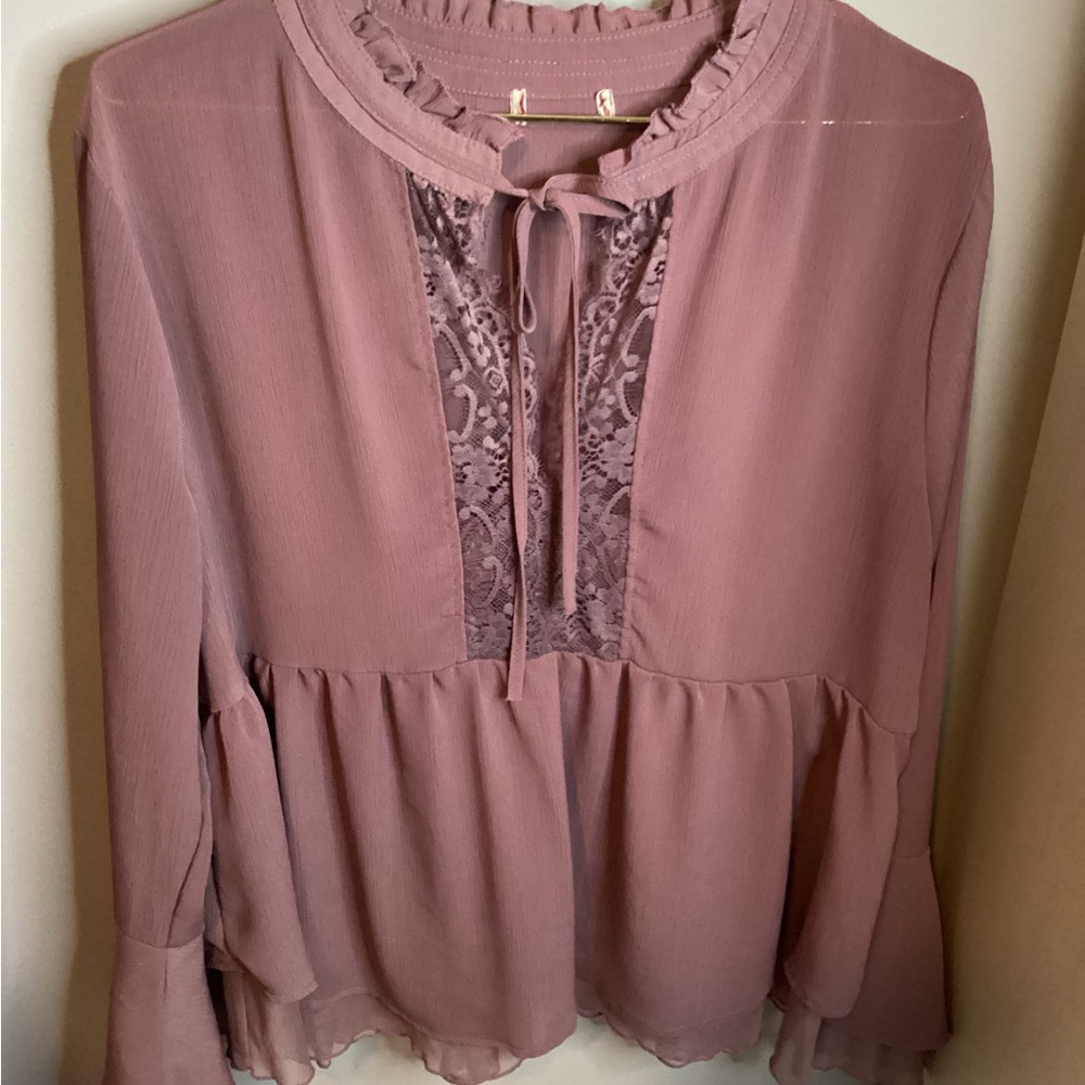 Elegant Mauve Lace Blouse